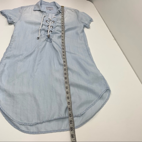 Rails Chambray Blue Dress Lace Up Tassels Bohemian Casual Size XS - Picture 14 of 14